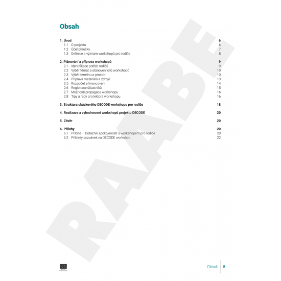 Efektivní vedení workshopů pro rodiče  - PŘÍRUČKA PRO PEDAGOGY