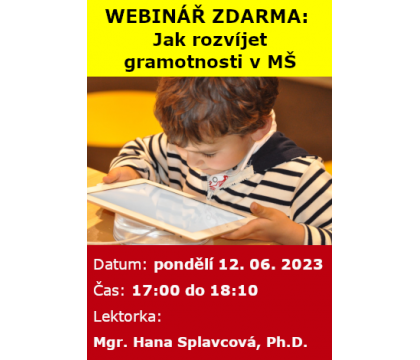 WEBINÁŘ ZDARMA: Jak rozvíjet gramotnosti v mateřské škole