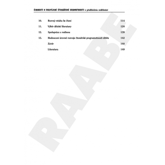 Činnosti k rozvíjení čtenářské gramotnosti v předškolním vzdělávání