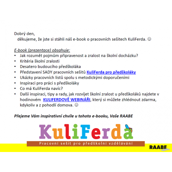 E-book - KuliFerda - pracovní sešity pro předškoláky