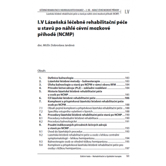 Léčebná rehabilitace u neurologických diagnóz – 2. díl