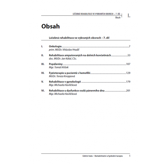 Léčebná rehabilitace ve vybraných oborech - 1. díl