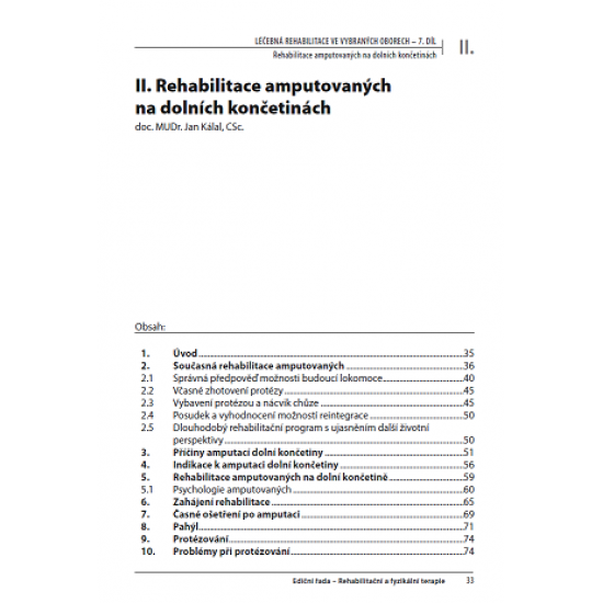 Léčebná rehabilitace ve vybraných oborech - 1. díl