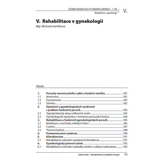 Léčebná rehabilitace ve vybraných oborech - 1. díl