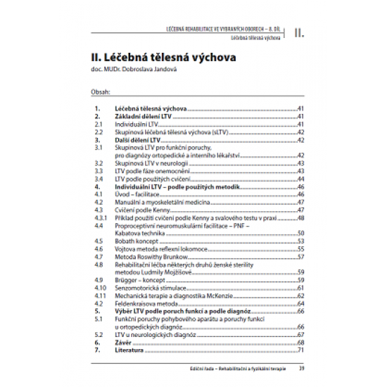 Léčebná rehabilitace ve vybraných oborech - 2. díl